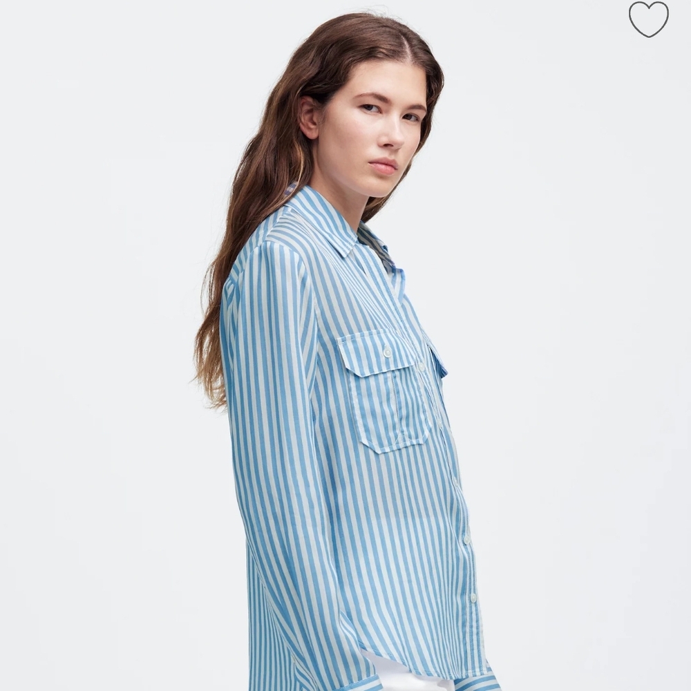 Madewell Blue & White Stripe Button-Down Shirt • Size 14 • NWT